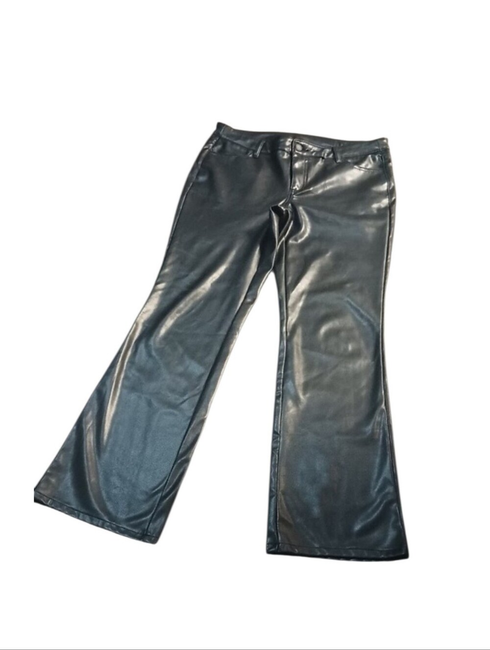 Women's Faux Leather Black Jeans